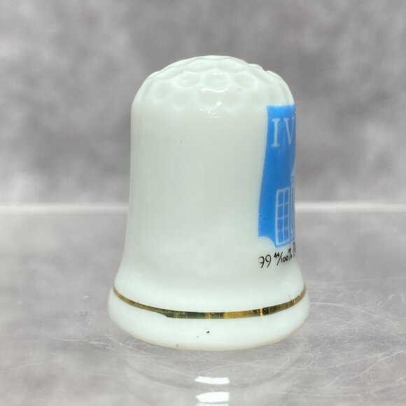 Ivory Soap Porcelain Thimble Blue Design 99% Pure It Floats Sewing Collectible - Picture 6 of 8